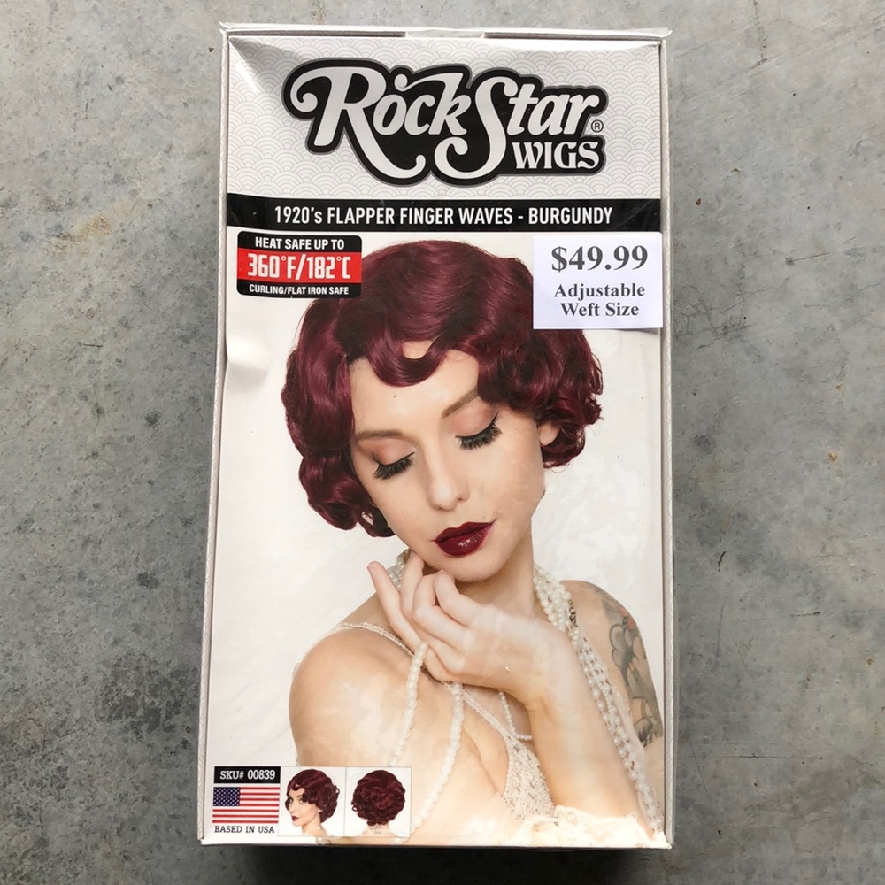 Rockstar Wigs! 1920’s Flapper Burgundy! New!